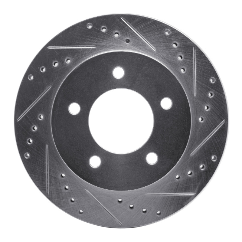 DFC 97-04 Ford F-150 4WD Front Right Drilled & Slotted Silver Brake Rotor
