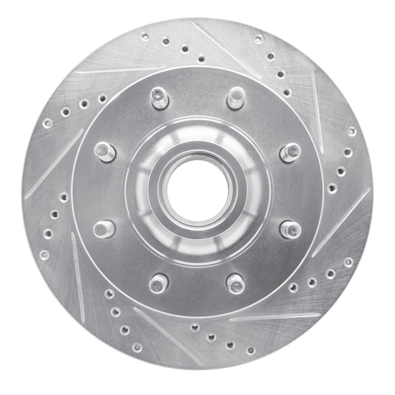 DFC 99-02 Ford Excursion Front Right Drilled & Slotted Silver Brake Rotor