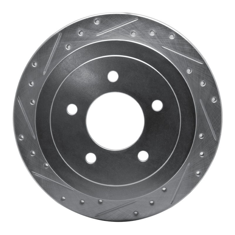 DFC 97-04 Ford F-150 RWD Rear Left Drilled & Slotted Silver Brake Rotor