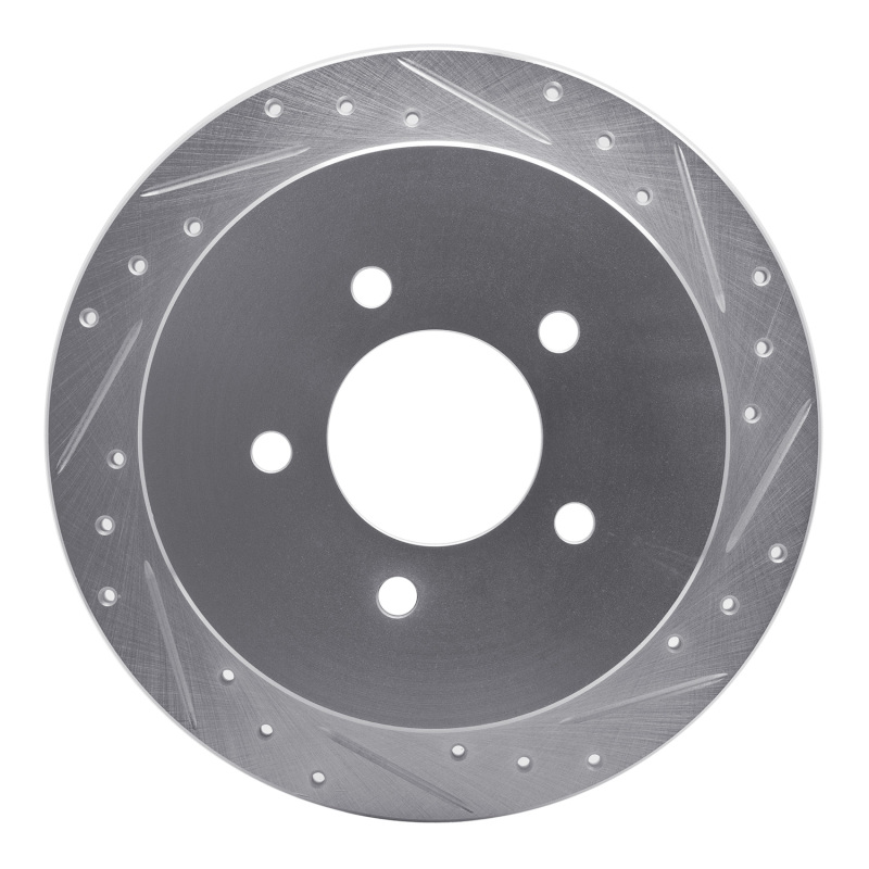 DFC 97-04 Ford F-150 4WD Rear Right Drilled & Slotted Silver Brake Rotor