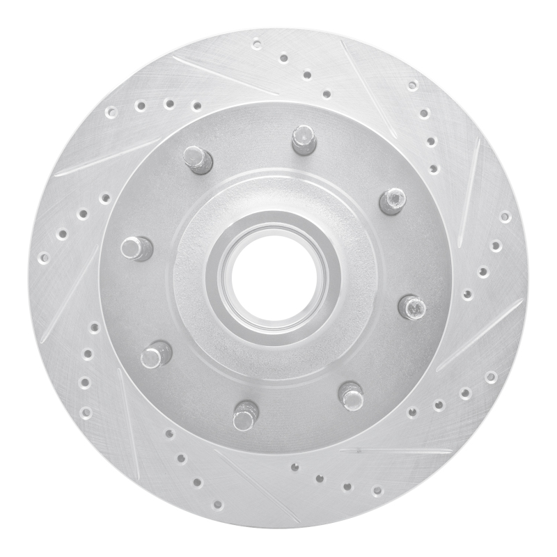 DFC 03-05 Ford Excursion Front Right Drilled & Slotted Silver Brake Rotor