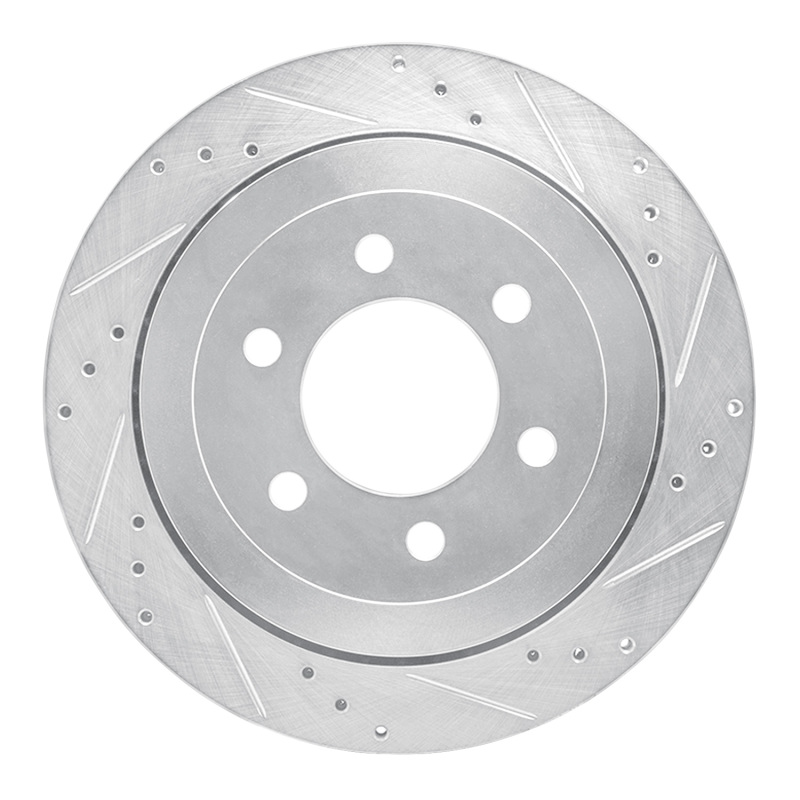 DFC 07-17 Ford Expedition Rear Right Drilled & Slotted Silver Brake Rotor