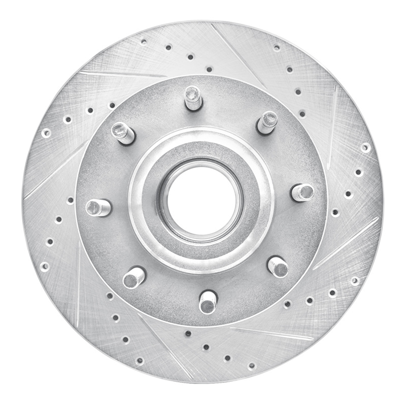 DFC 06-12 Ford F-350 Super Duty 2WD Front Right Drilled & Slotted Silver Brake Rotor