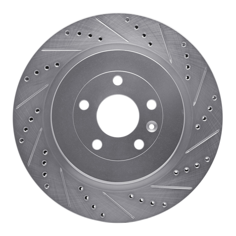 DFC 13-19 Ford Flex Rear Right Drilled & Slotted Silver Brake Rotor