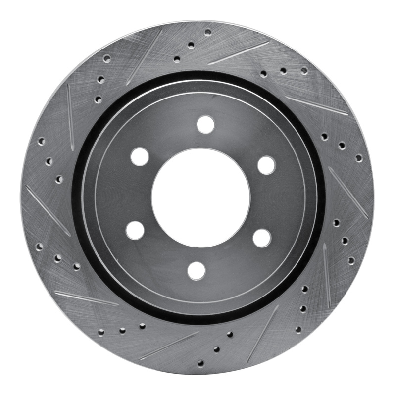 DFC 15-17 Ford F-150 RWD Rear Left Drilled & Slotted Silver Brake Rotor