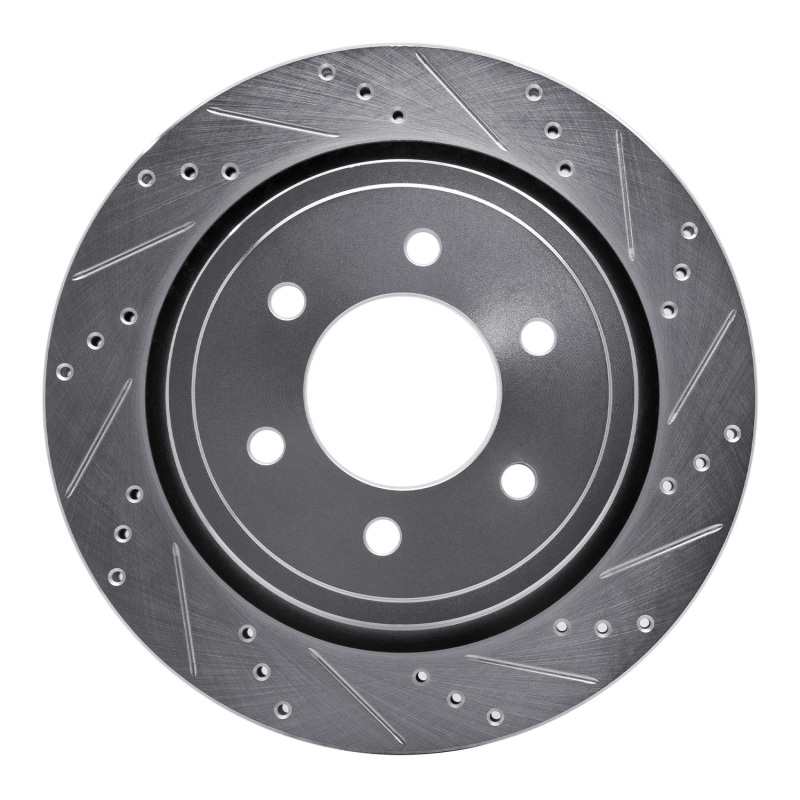 DFC 15-17 Ford F-150 4WD Rear Right Drilled & Slotted Silver Brake Rotor