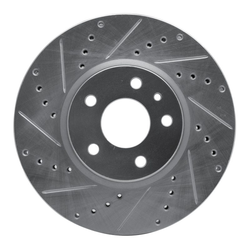 DFC 13-20 Ford Special Service Police Sedan Front Left Drilled & Slotted Silver Brake Rotor