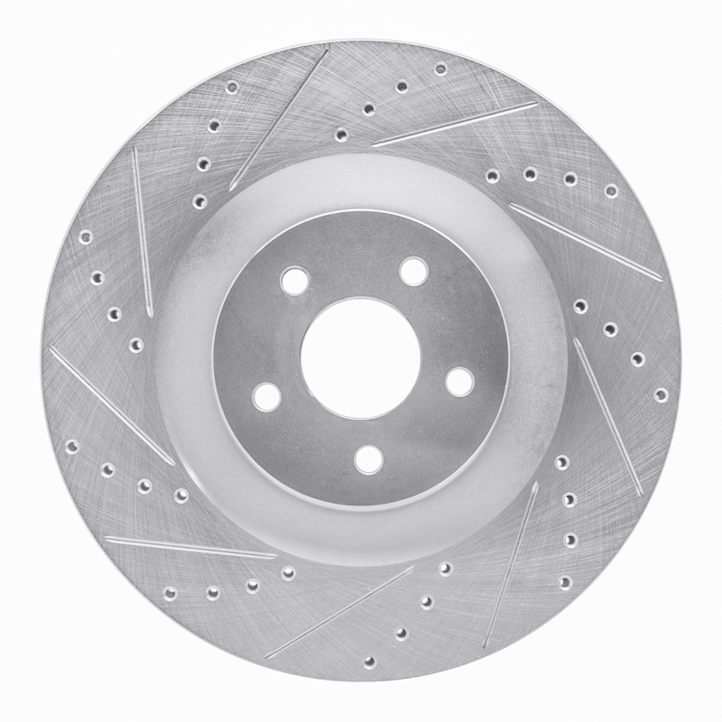 DFC 16-18 Ford Focus Front Left Drilled & Slotted Silver Brake Rotor