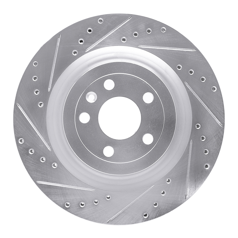 DFC 13-19 Ford Taurus SHO Front Left Drilled & Slotted Silver Brake Rotor