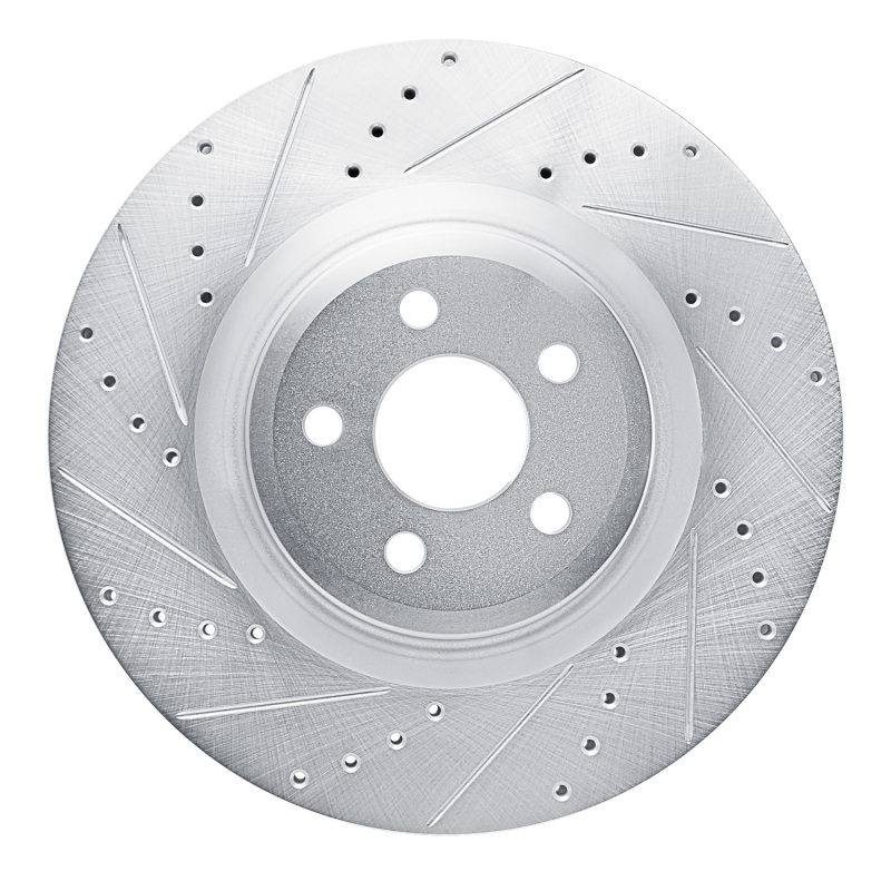 DFC 19-24 Ford Edge Front Left Drilled & Slotted Silver Brake Rotor