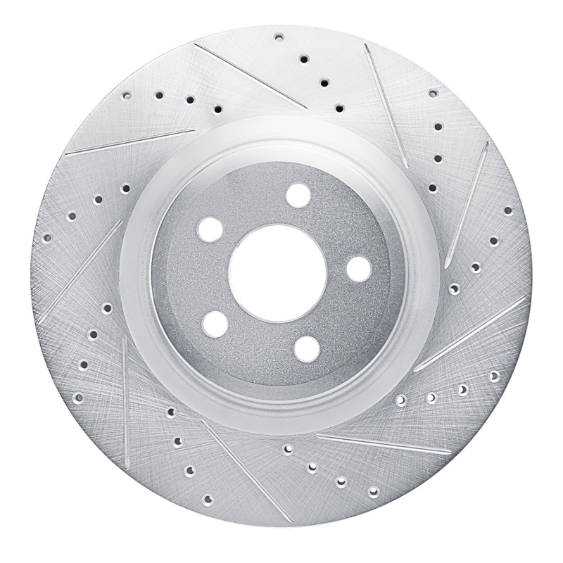 DFC 19-24 Ford Edge Front Right Drilled & Slotted Silver Brake Rotor