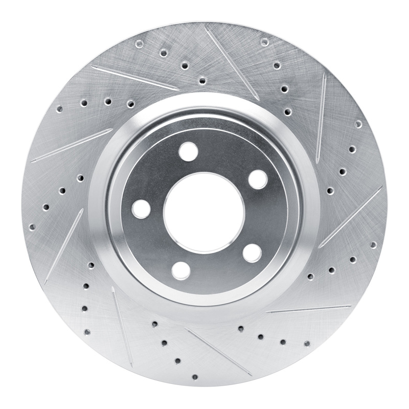 DFC 20-25 Ford Police Interceptor Utility Front Right Drilled & Slotted Silver Brake Rotor