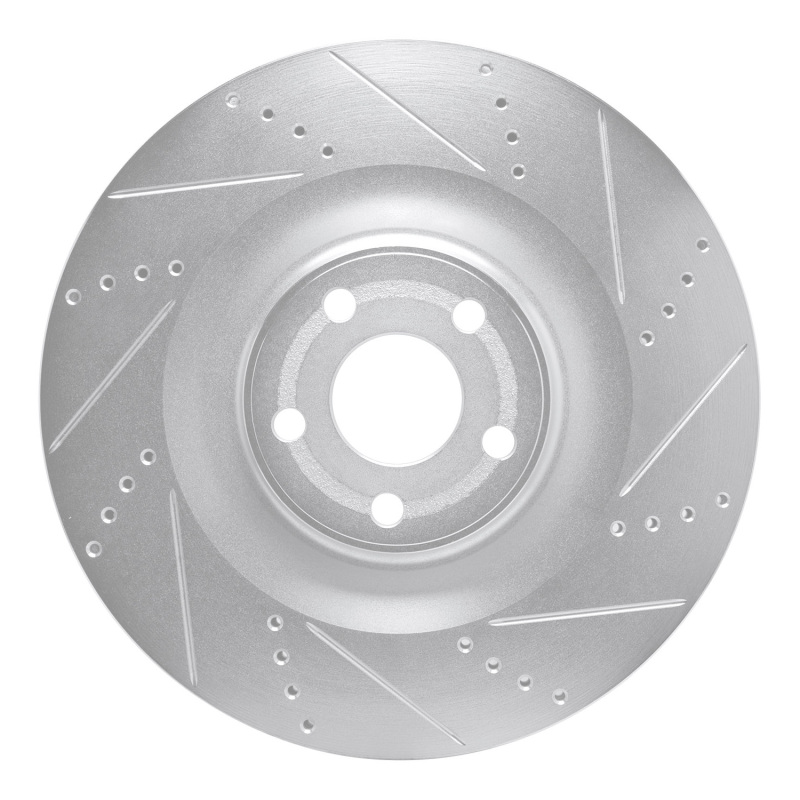 DFC 21-25 Ford Mustang Mach-E Front Right Drilled & Slotted Silver Brake Rotor