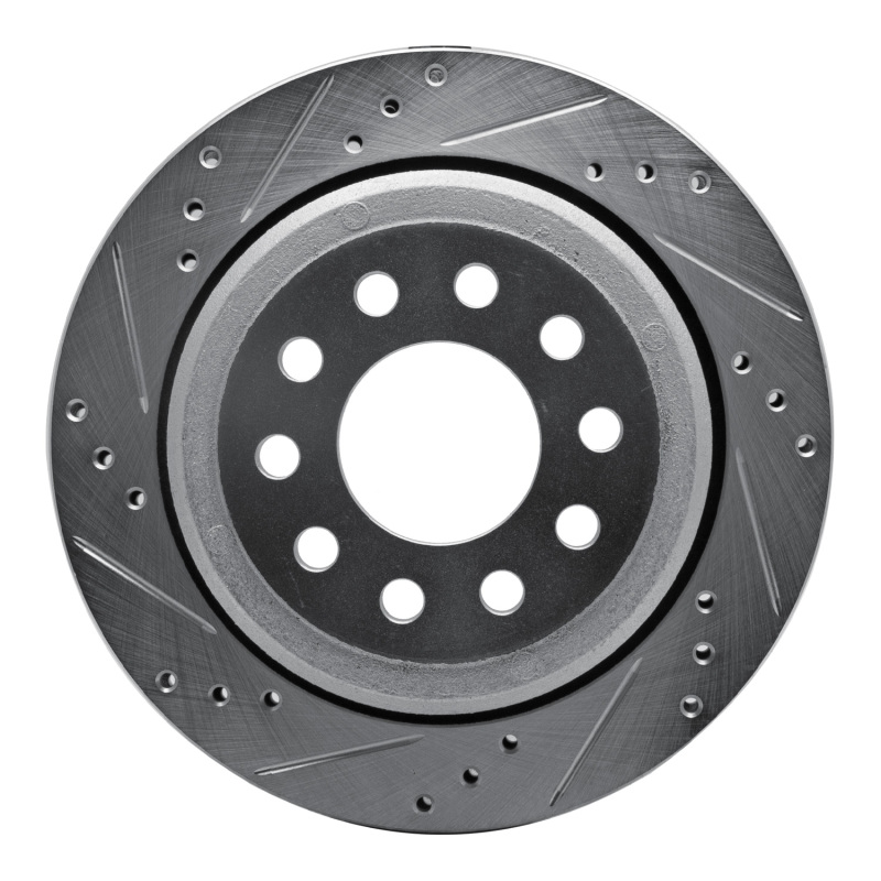 DFC 03-11 Lincoln Town Car Rear Left Drilled & Slotted Silver Brake Rotor