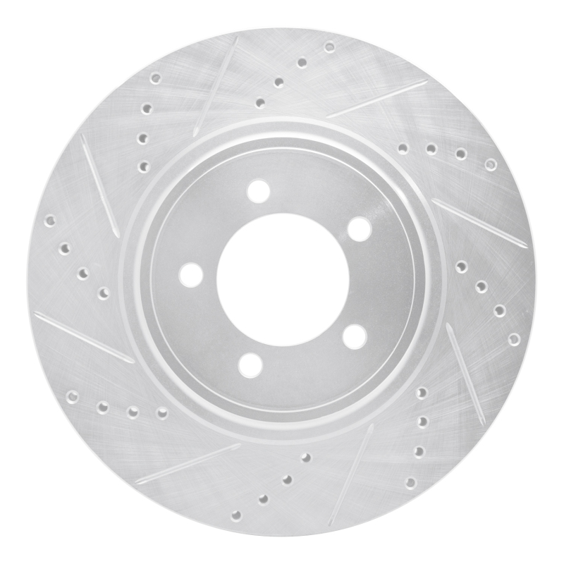 DFC 03-05 Lincoln Aviator Front Left Drilled & Slotted Silver Brake Rotor