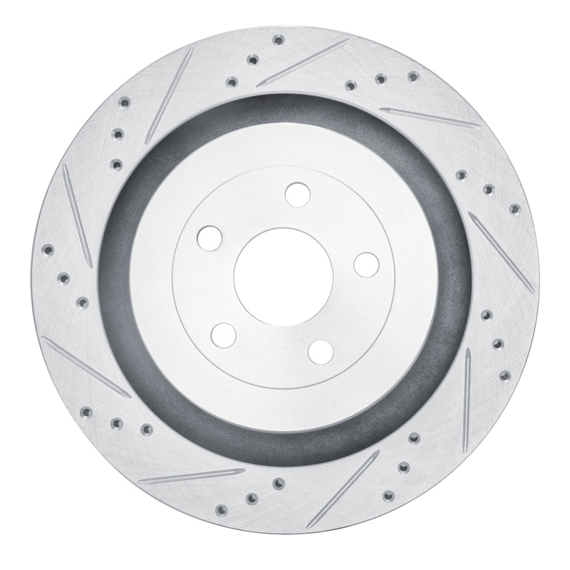 DFC 19-24 Ford Edge Rear Left Drilled & Slotted Silver Brake Rotor