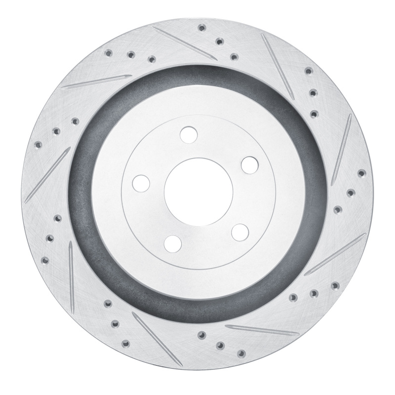 DFC 19-24 Ford Edge Rear Right Drilled & Slotted Silver Brake Rotor