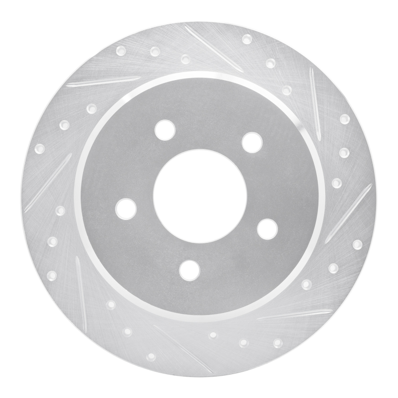 DFC 91-95 Ford Crown Victoria Rear Right Drilled & Slotted Silver Brake Rotor