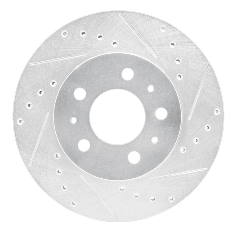 DFC 95-97 Ford Crown Victoria Front Right Drilled & Slotted Silver Brake Rotor