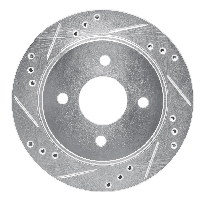 DFC 95-04 Ford Contour Rear Left Drilled & Slotted Silver Brake Rotor