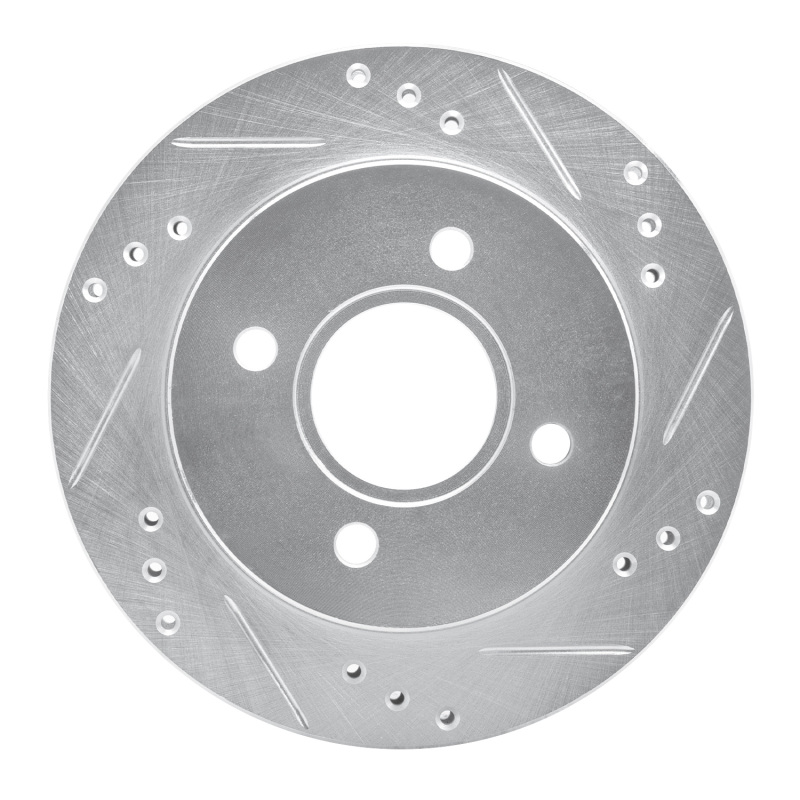DFC 95-04 Ford Contour Rear Right Drilled & Slotted Silver Brake Rotor