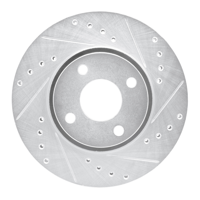 DFC 98-04 Ford Contour Front Right Drilled & Slotted Silver Brake Rotor