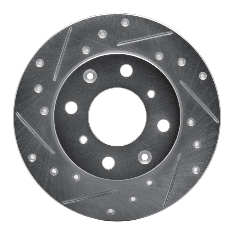 DFC 79-83 Honda Civic Wagon Front Left Drilled & Slotted Silver Brake Rotor