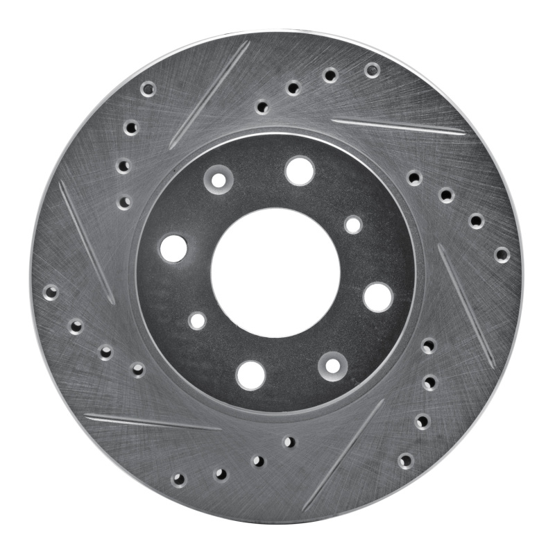 DFC 86-91 Acura INTEGRA Front Left Drilled & Slotted Silver Brake Rotor