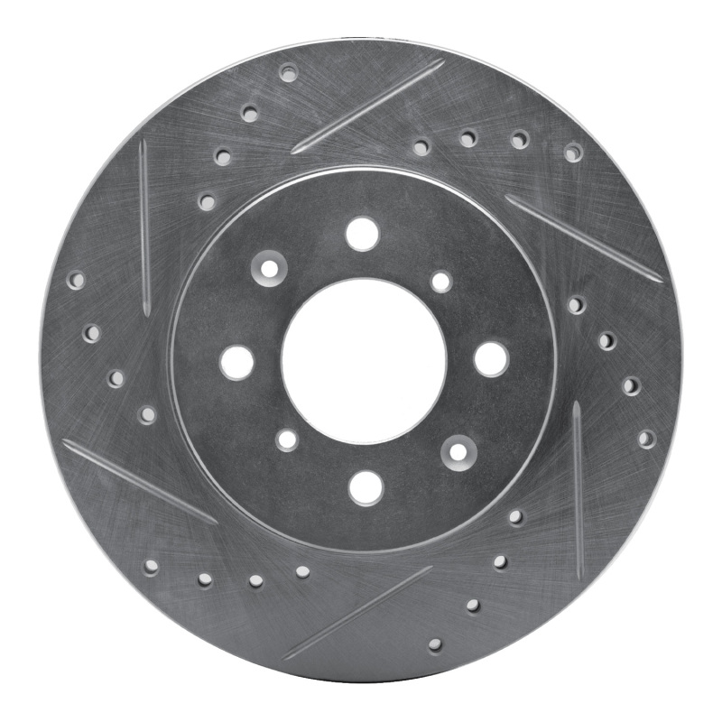 DFC 88-91 Honda Accord Hatchback Front Left Drilled & Slotted Silver Brake Rotor