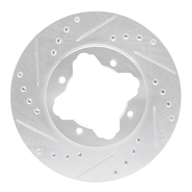DFC 90-97 Acura CL Front Left Drilled & Slotted Silver Brake Rotor