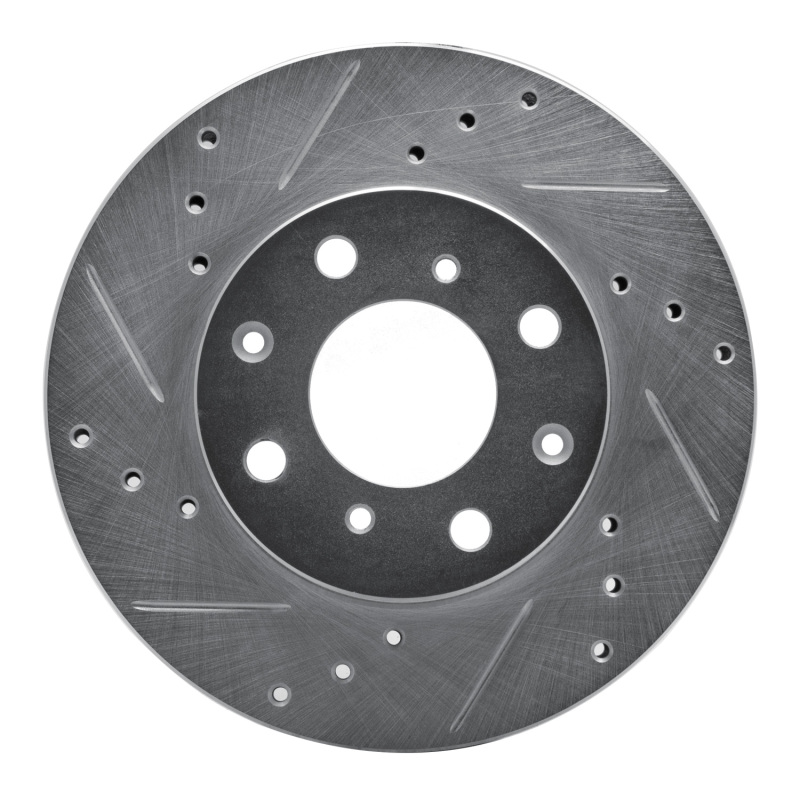 DFC 90-00 Honda Civic Hatchback Front Left Drilled & Slotted Silver Brake Rotor