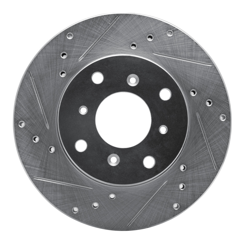 DFC 92-96 Honda Prelude Front Left Drilled & Slotted Silver Brake Rotor