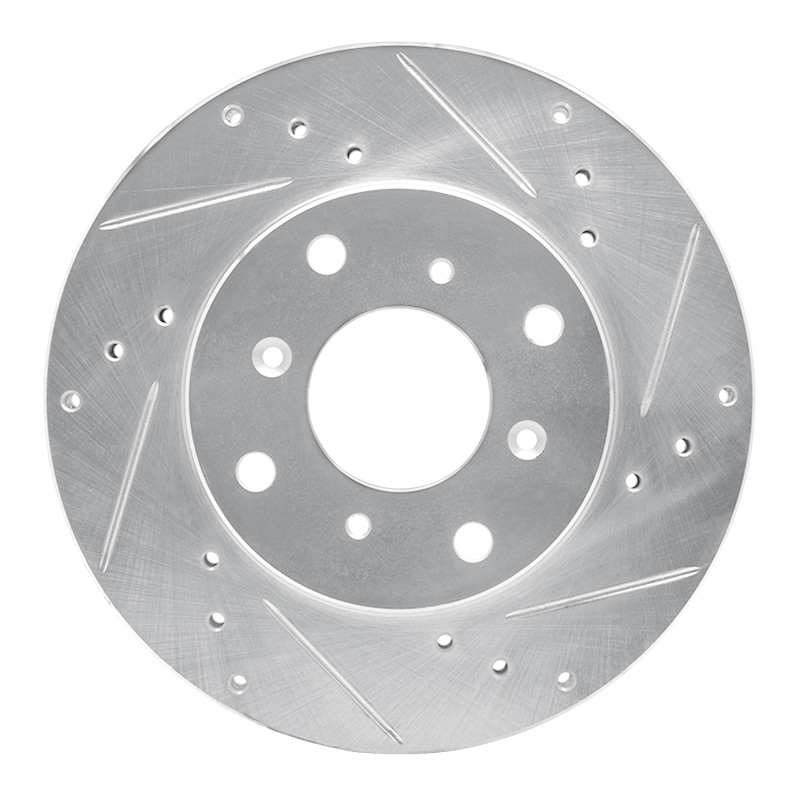 DFC 92-96 Honda Prelude Front Right Drilled & Slotted Silver Brake Rotor