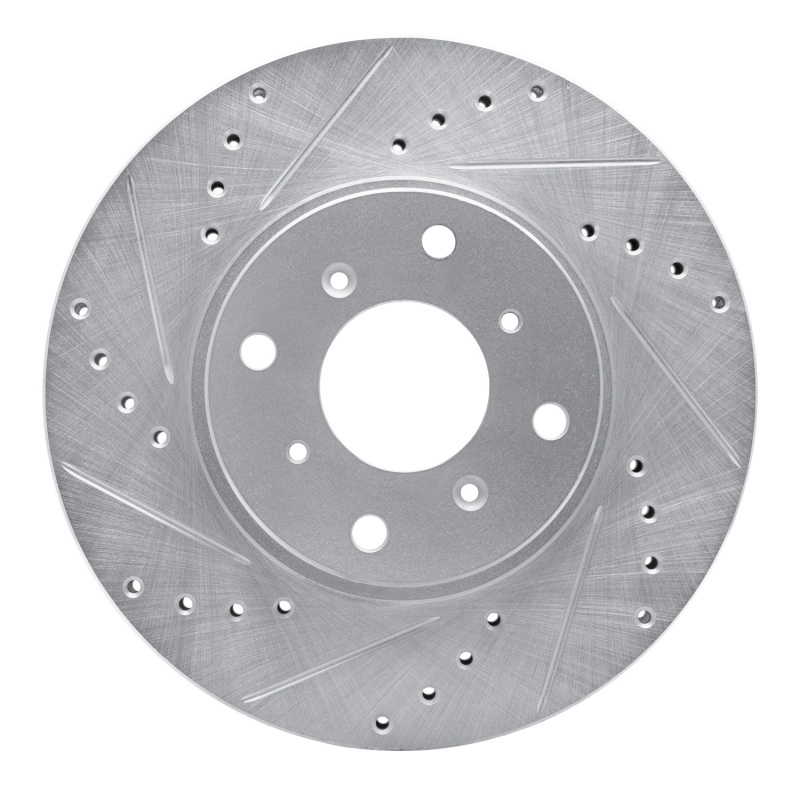 DFC 92-96 Honda Prelude Front Left Drilled & Slotted Silver Brake Rotor