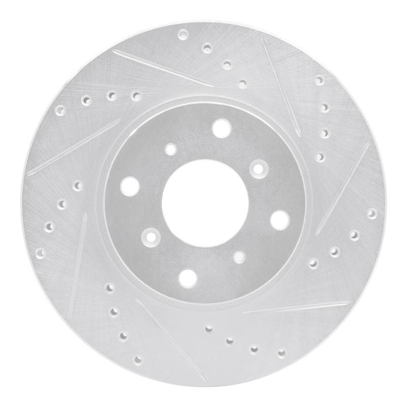 DFC 92-96 Honda Prelude Front Right Drilled & Slotted Silver Brake Rotor