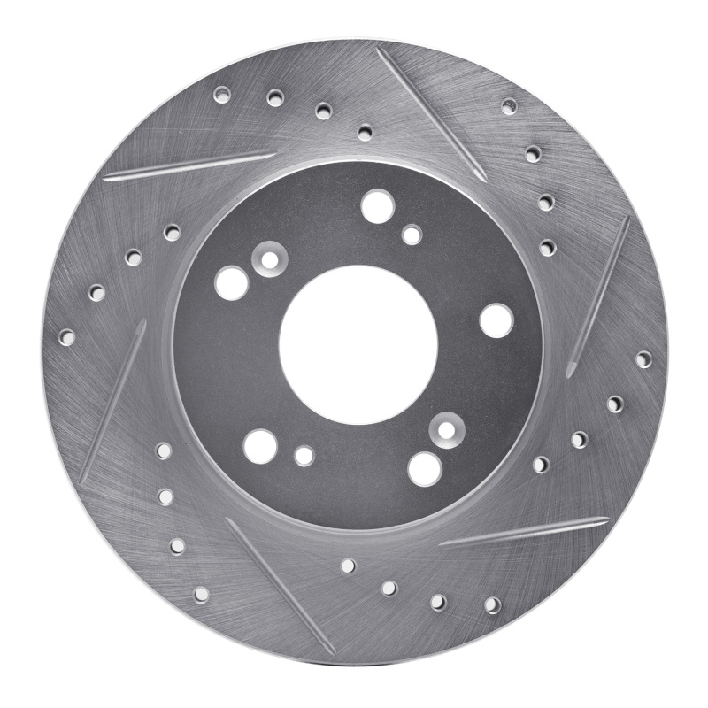 DFC 02-15 Acura RSX Front Right Drilled & Slotted Silver Brake Rotor