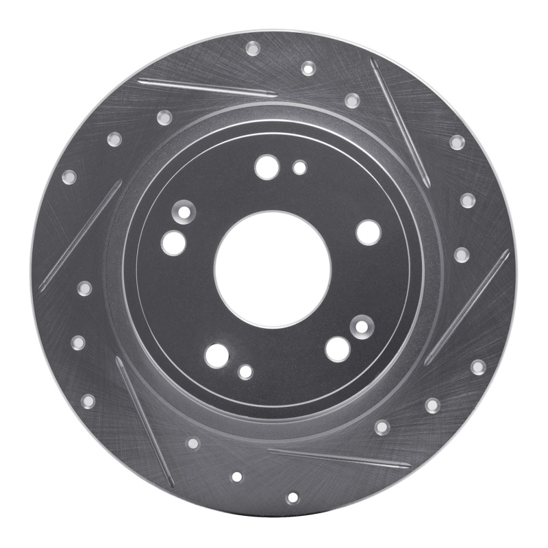DFC 05-22 Acura ILX Rear Right Drilled & Slotted Silver Brake Rotor