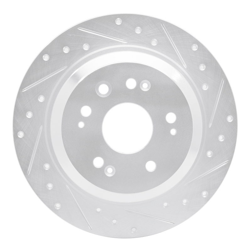 DFC 10-15 Honda Accord Crosstour Rear Right Drilled & Slotted Silver Brake Rotor