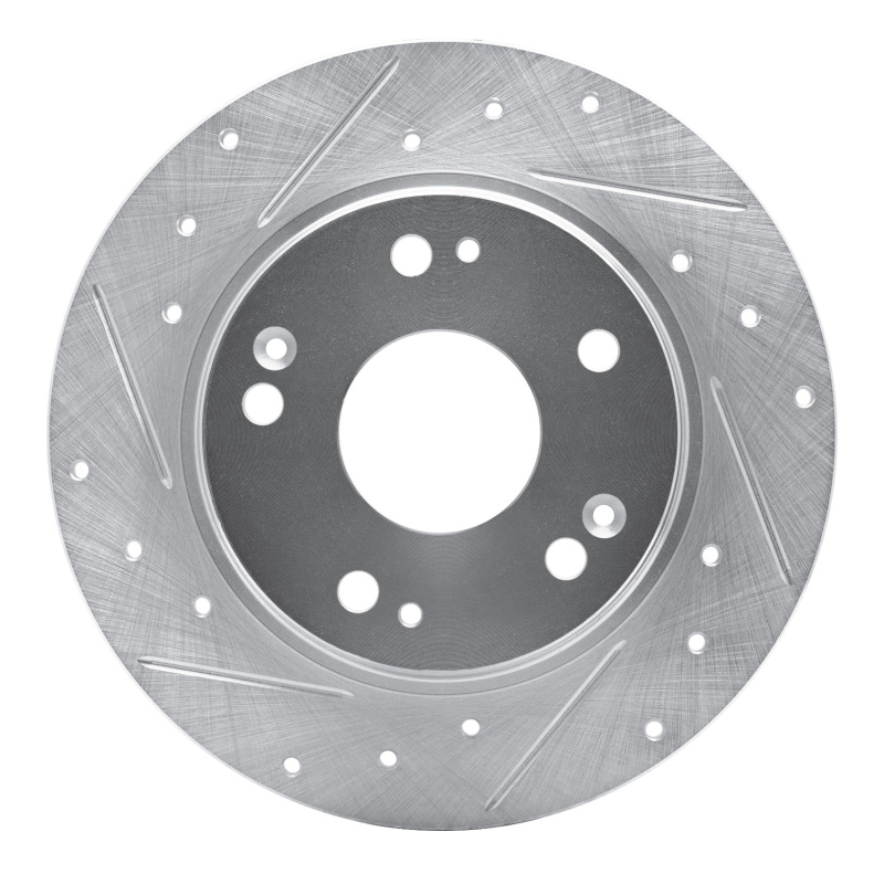 DFC 11-15 Honda CR-Z Rear Left Drilled & Slotted Silver Brake Rotor