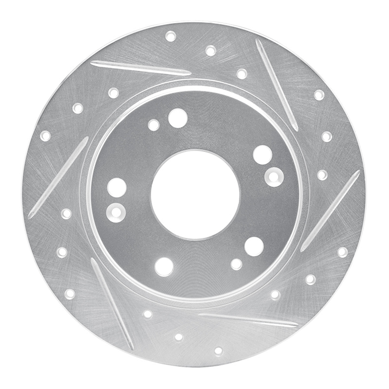 DFC 11-15 Honda CR-Z Rear Right Drilled & Slotted Silver Brake Rotor