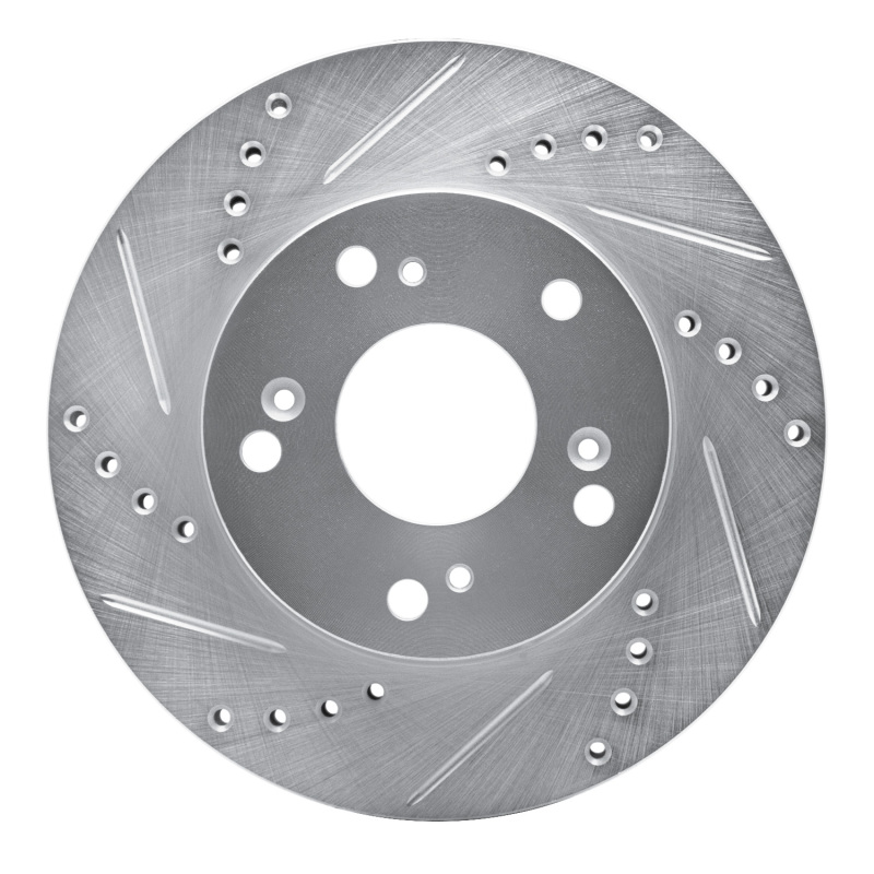 DFC 12-15 Acura ILX Front Left Drilled & Slotted Silver Brake Rotor