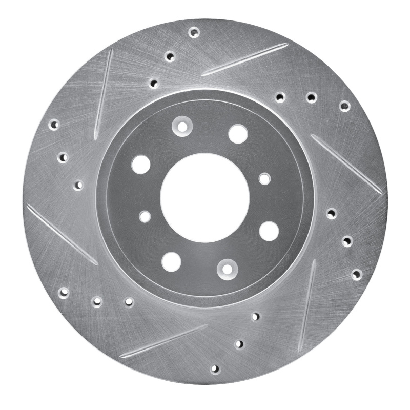 DFC 15-20 Honda Fit (USA/Canada) Front Left Drilled & Slotted Silver Brake Rotor