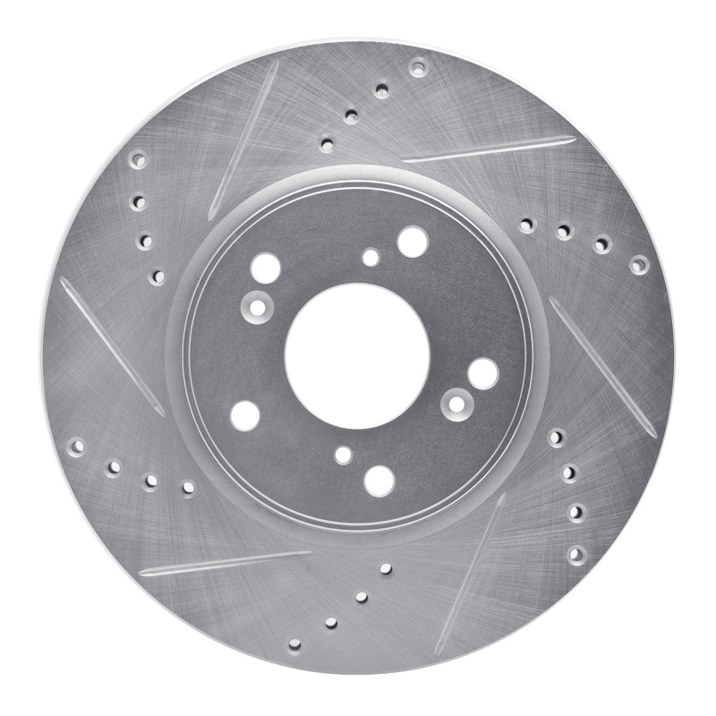 DFC 13-22 Honda Accord Coupe Front Left Drilled & Slotted Silver Brake Rotor