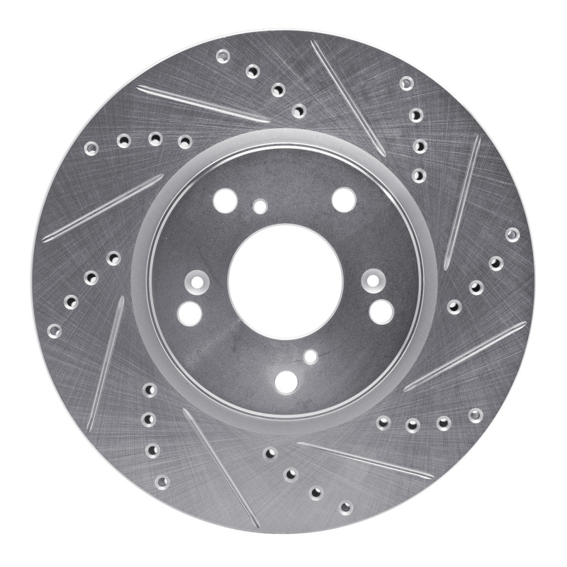 DFC 13-22 Honda Accord Sedan Front Right Drilled & Slotted Silver Brake Rotor