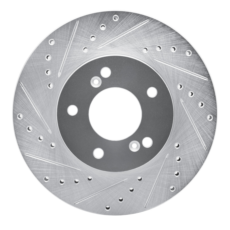 DFC 91-01 Acura TL Front Left Drilled & Slotted Silver Brake Rotor