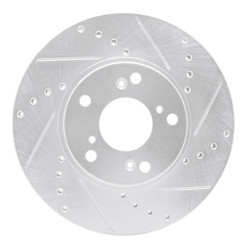 DFC 98-22 Acura CSX Front Right Drilled & Slotted Silver Brake Rotor
