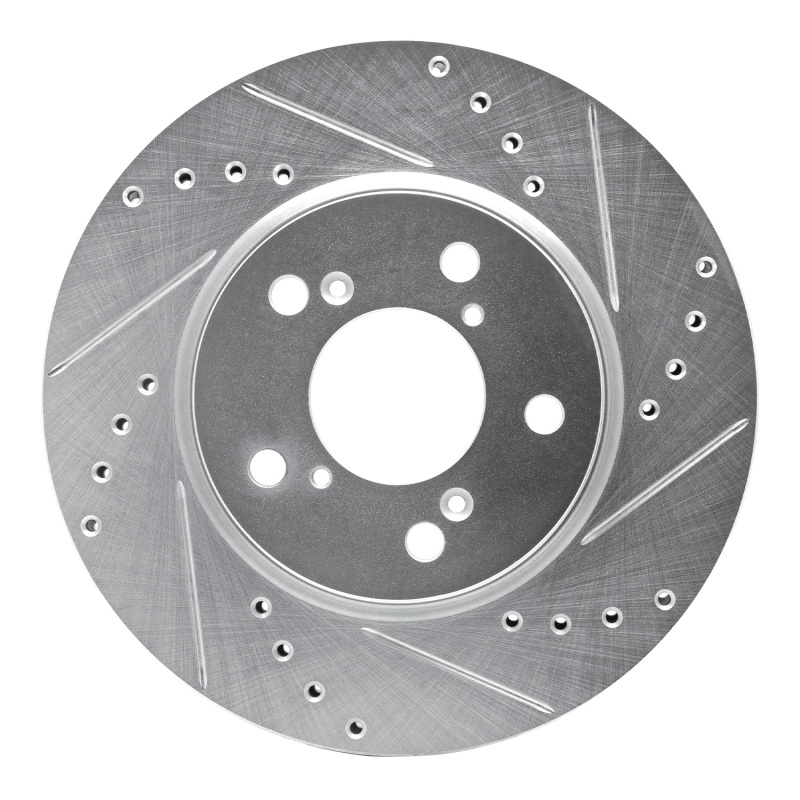 DFC 05-10 Honda Odyssey Front Right Drilled & Slotted Silver Brake Rotor