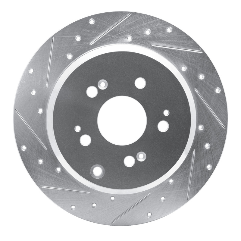 DFC 07-17 Acura ZDX Rear Left Drilled & Slotted Silver Brake Rotor