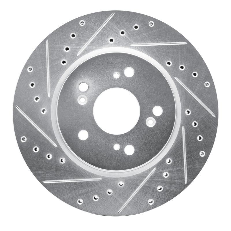 DFC 07-16 Acura RDX Front Left Drilled & Slotted Silver Brake Rotor