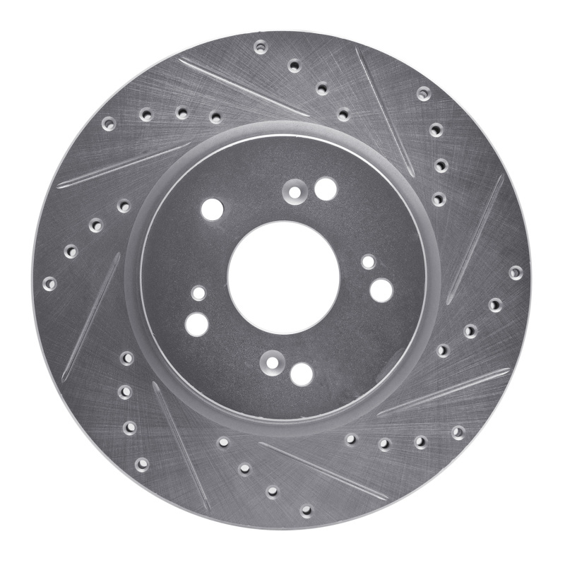 DFC 07-16 Acura RDX Front Right Drilled & Slotted Silver Brake Rotor